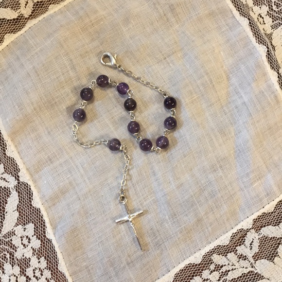 Purple Beaded Prayer Charm - Picture 1 of 4